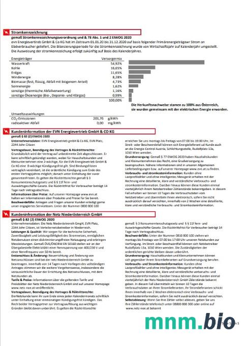 Austria EVN elektryczność rachunek za media 5